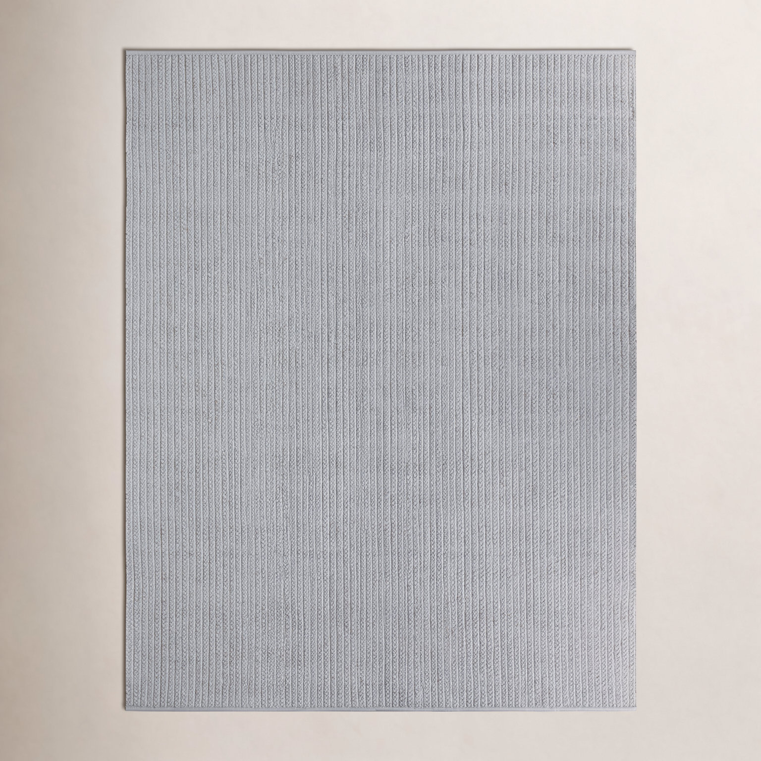 Cullen Light Gray Flatweave Outdoor Rug, Rectangle 4' x 6'