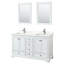 Ensemble de meuble-lavabo double autoportant Deborah avec plateau en quartz et miroir-98141658-98141659-98163257