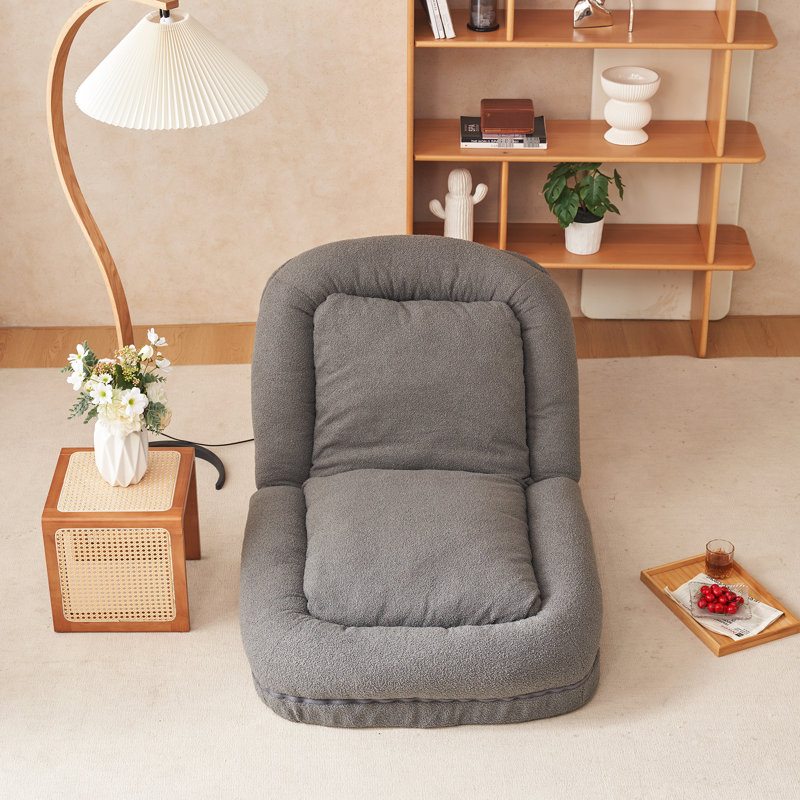 Lit triple pliable gris avec 18 options réglables, fabrication en métal, rembourrage en coton, multifonctionnel dans différentes utilisations, petit paquet de couleur, réglages, cadre, pour réduction