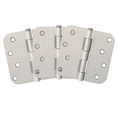 Door Hinge 4-Inch, 5/8-inch Radius, 3-Pack