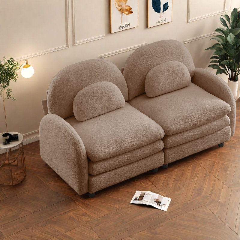 Causeuse courbée en tissu Cloud Comfort Sofas