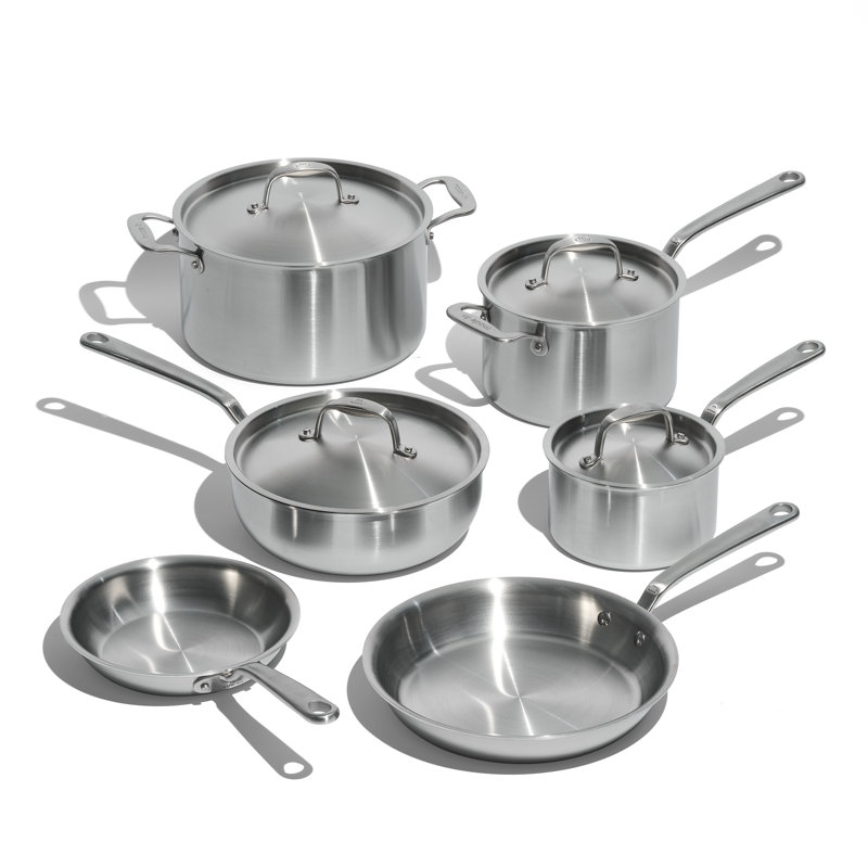 10PC Stainless Clad Cookware Set