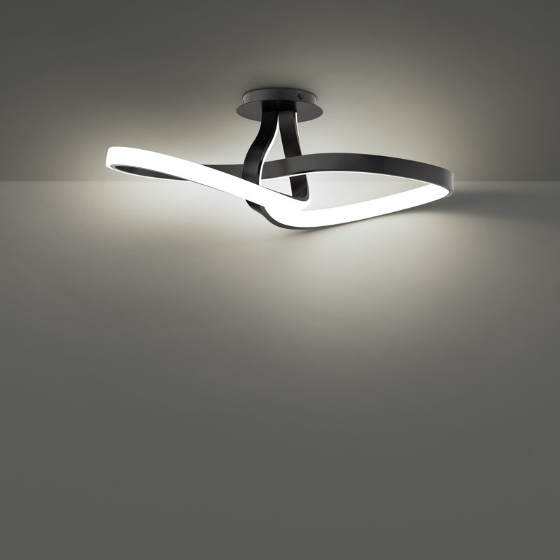 Plafonnier semi-encastré Mobius, Noir