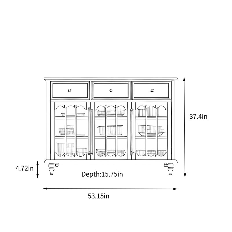 Armoire de rangement de grande capacité, H 37,4 po x l 53,15 po x P 15,75 po, Noir