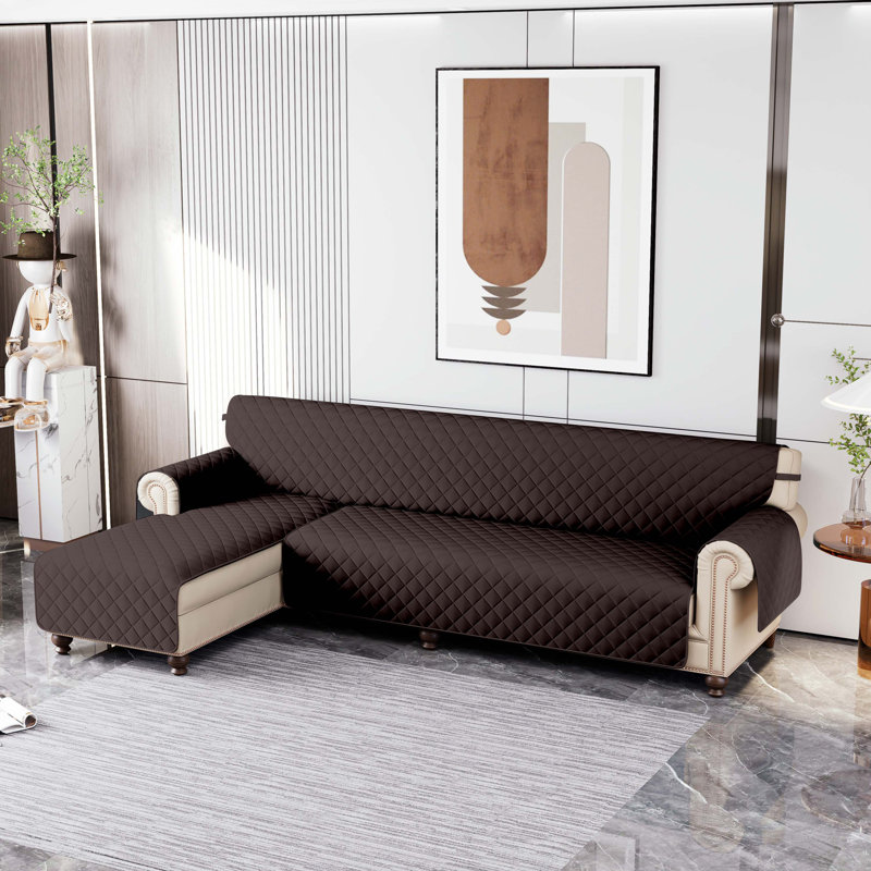 Housse pour canapé modulaire réversible, H 0,2 po x l 82 po x P 22 po, Microfibre chocolat