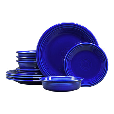 Fiesta Classic Rim 12-Piece Dinnerware Set, Service for 4