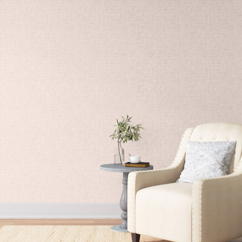 Rouleau de papier peint imprimé L 33 pi x l 20,5 po Amara Linen, Rose