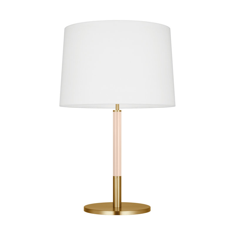 Monroe Table Lamp, Burnished Brass Pink