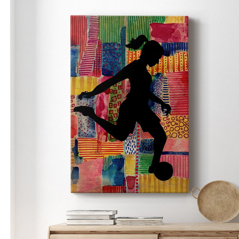 Patchwork Athlete II - Wrapped Canvas Painting, 48" H x 32" W x 1.5" D