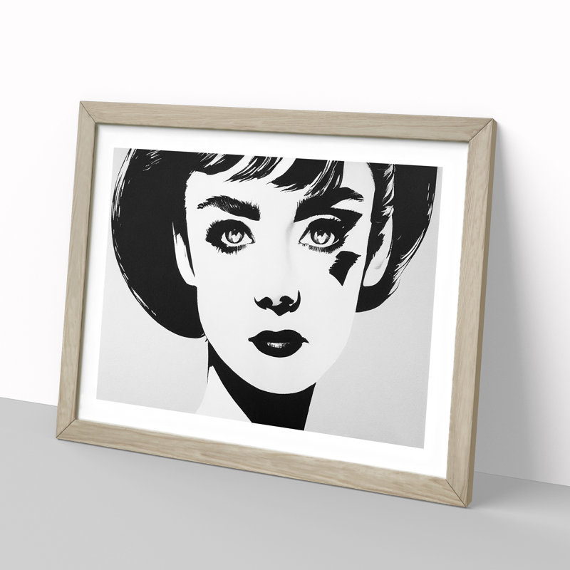 Woman - Framed Print, 25cm H x 34cm W, Oak Framed