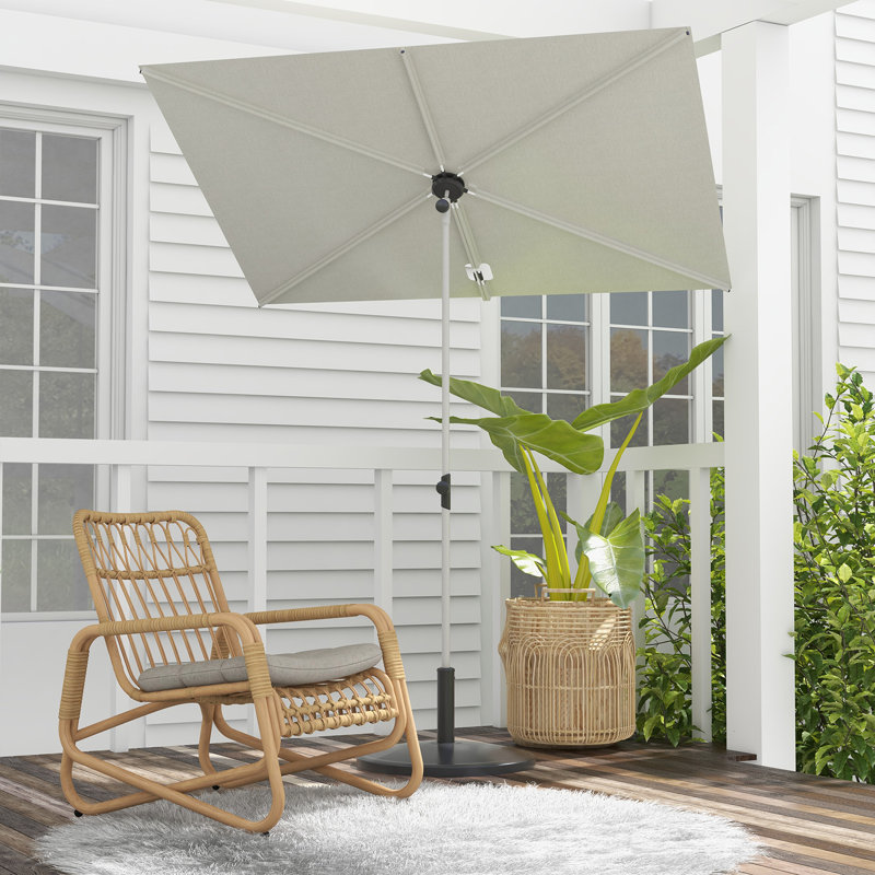 182.9cm X 131.05cm Rectangular Market Parasol, White
