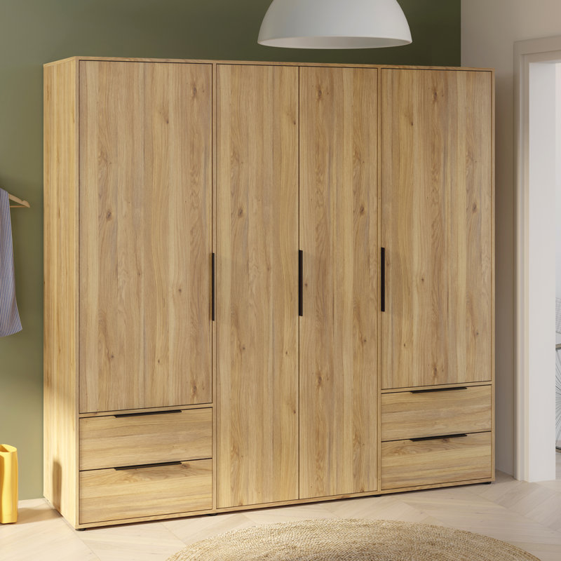 Tasharra 4 Door Manufactured Wood Wardrobe