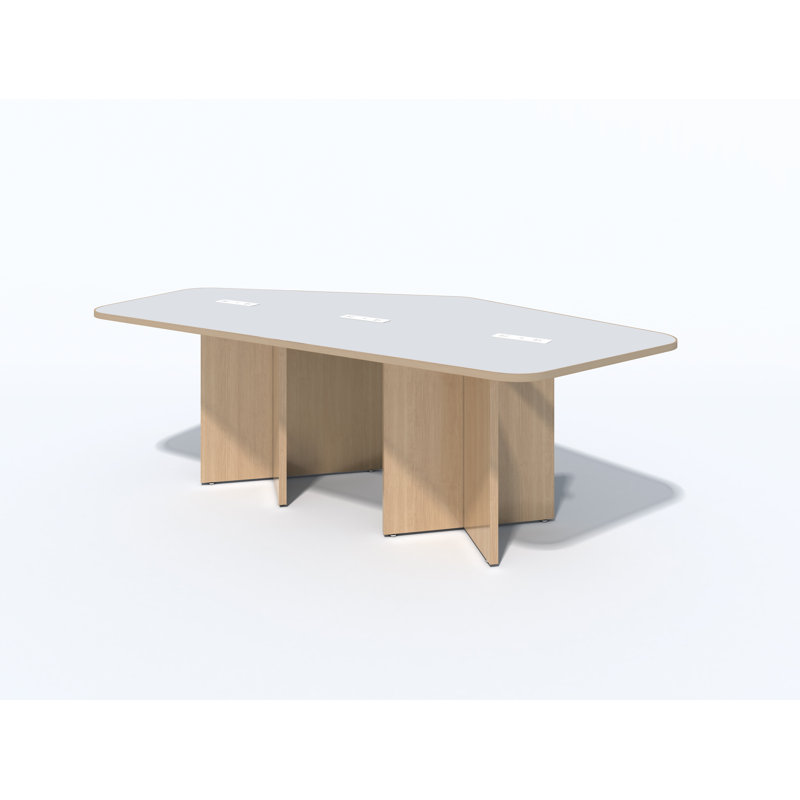 Table de conférence octogonale avec modules d'alimentation, Érable Fushion
