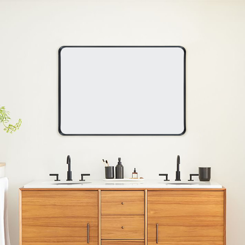 Miroir de salle de bain Arthers, Noir mat, H 48 po x l 30 po