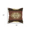 Coussin décoratif 18 po en mélange de laine et jute géométrique brun et beige