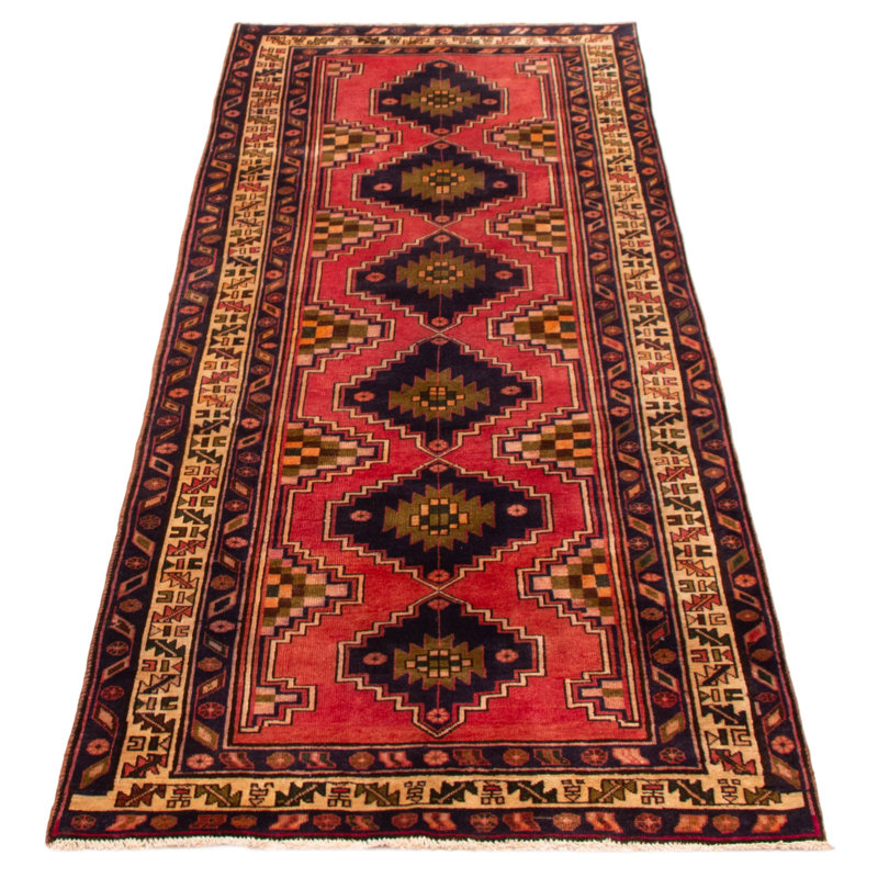 Tapis rouge noué à la main One Of Kind Konya 3 pi 10 po x 9 pi 10 po