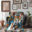 Harvest Hues Feline - 1 Piece Premium Sherpa Blanket-193079021