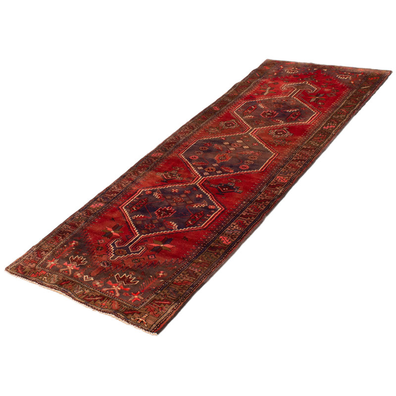 Konya One-of-a-Kind 3'6" X 9'7" 1990s Runner Wool Area Rug Red
