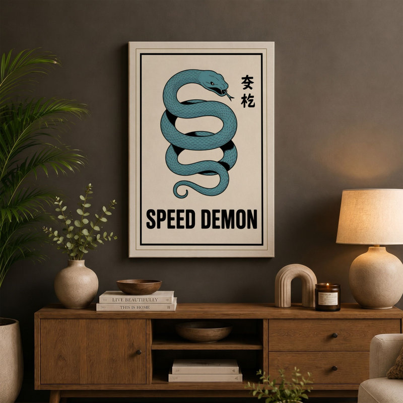 Speed Demon Retro - Wrapped Canvas, 36x24 - 91.4 x 61.0 cm, White Border