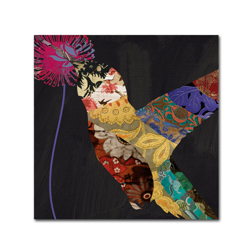 Hummingbird Brocade II Multicolor Canvas Graphic Art