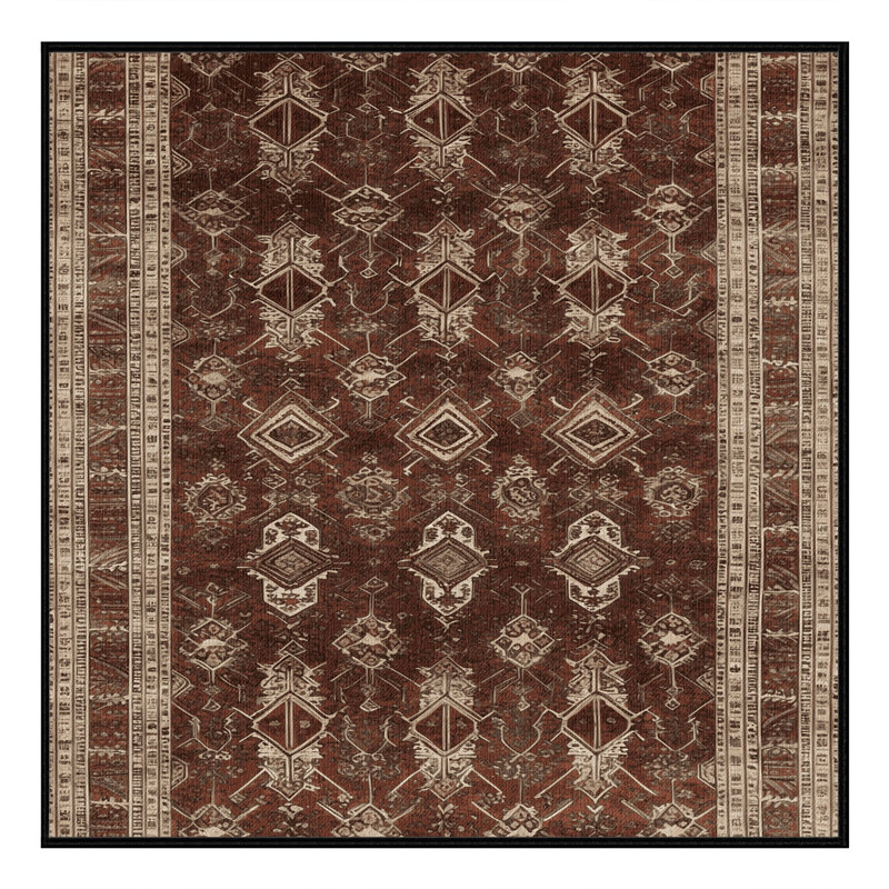 Tapis brun lavable à la machine, Carré 4 pi