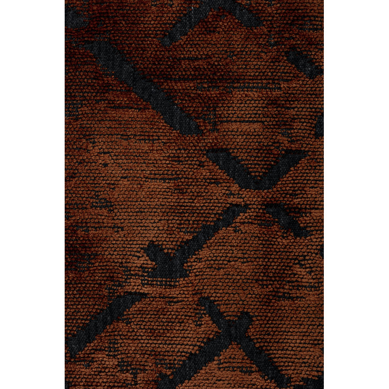 Orange/Black Geometric Luxury Area Rug, Rectangle 7'10" x 11'2"