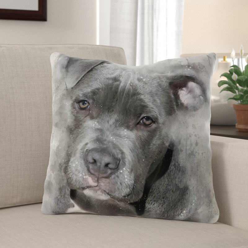  Coussin Pit Bull Dog, Microsuède, Intérieur