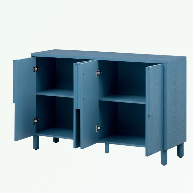 Buffet 4 portes avec tablettes réglables, Marine