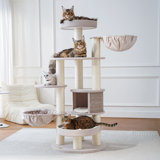 Modern 65''H Extra Large Multi-Function Cat Tree for Big Cats&MaineCoon