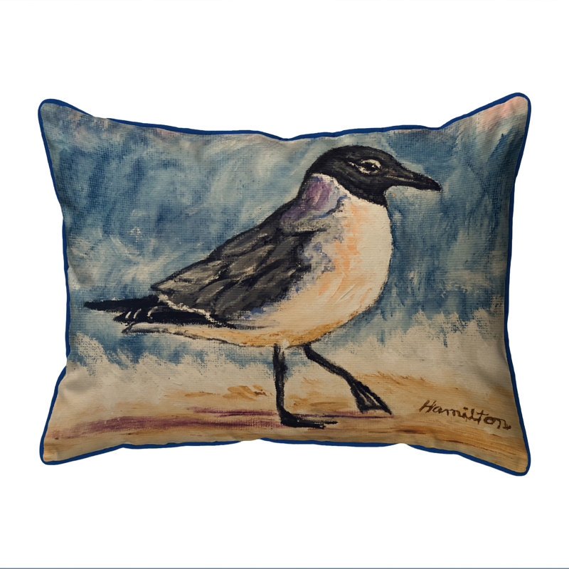 Housse de coussin d'extérieur carré Crab Crab, 16 po x 20 po, Mouette rieuse