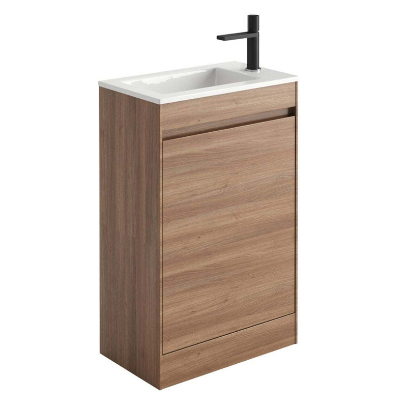 Santiago 540mm Single Bathroom Vanity with Integrated Basin, Natural Oak