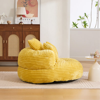 Bean Bag Chairs, Bean Bag Sofa for Adults, Kids,Oversized Corduroy Bean Bag Chair with 3 Pillows & Armrest,Beanbag Chair & Lazy Sofa with Foam Filler for Bedroom Living Room Dorm