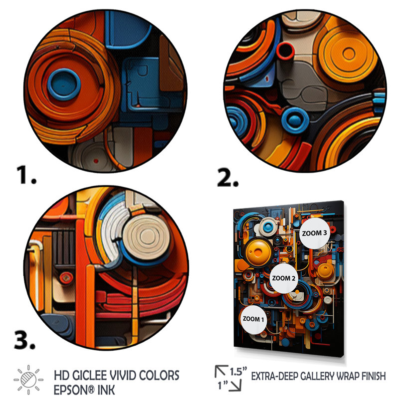 Opt Art Vibrant Rhapsody II Opt Vibrant Rhapsody II, Encadrement doré, H 40 po x l 30 po x P 1,5 po