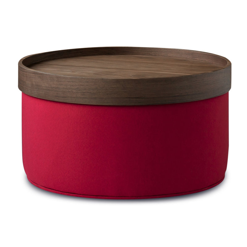 Repose-pieds Celine 24 "avec plateau Celine, Rouge d’époque, Noyer
