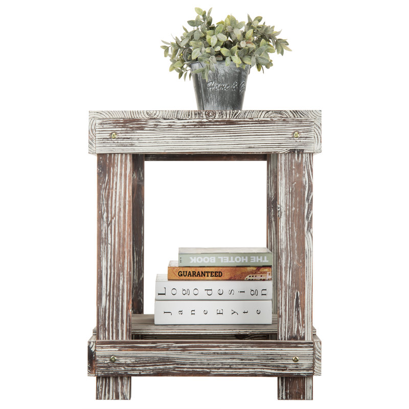 2 Tier Solid Wood Accent End Table