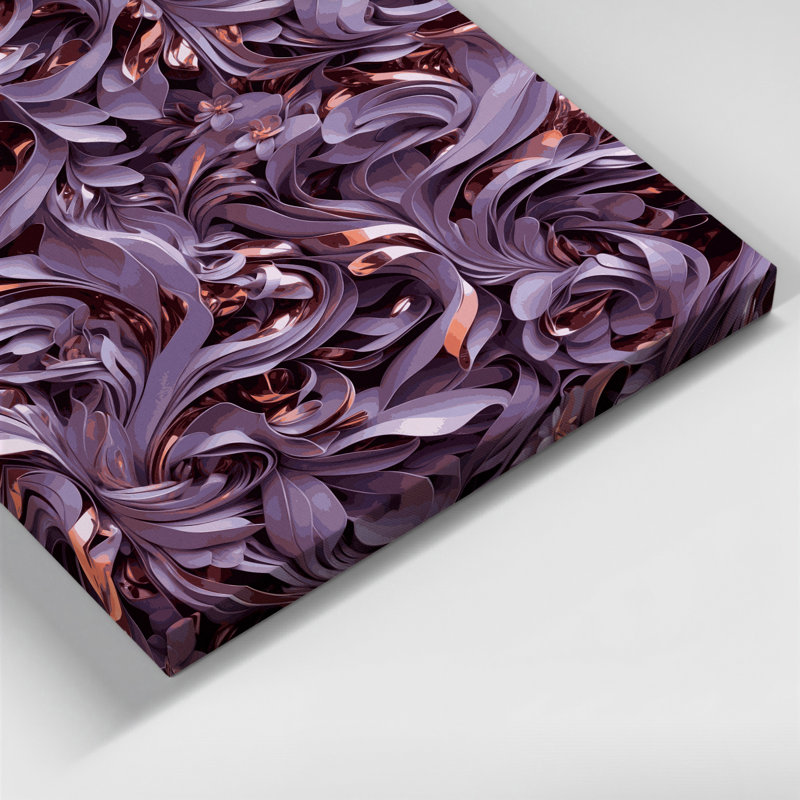 «Abstract Florals 59», art mural sur toile mauve, H 20 po x l 16 po