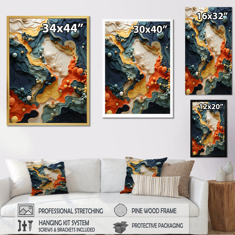Biomorphism Organic Forms II - Biomorphism, art mural, H 32 po x l 16 po x P 1 po, Cadre photo noir