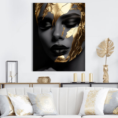 Femme noire et dorée photo IV - art sur toile tendance