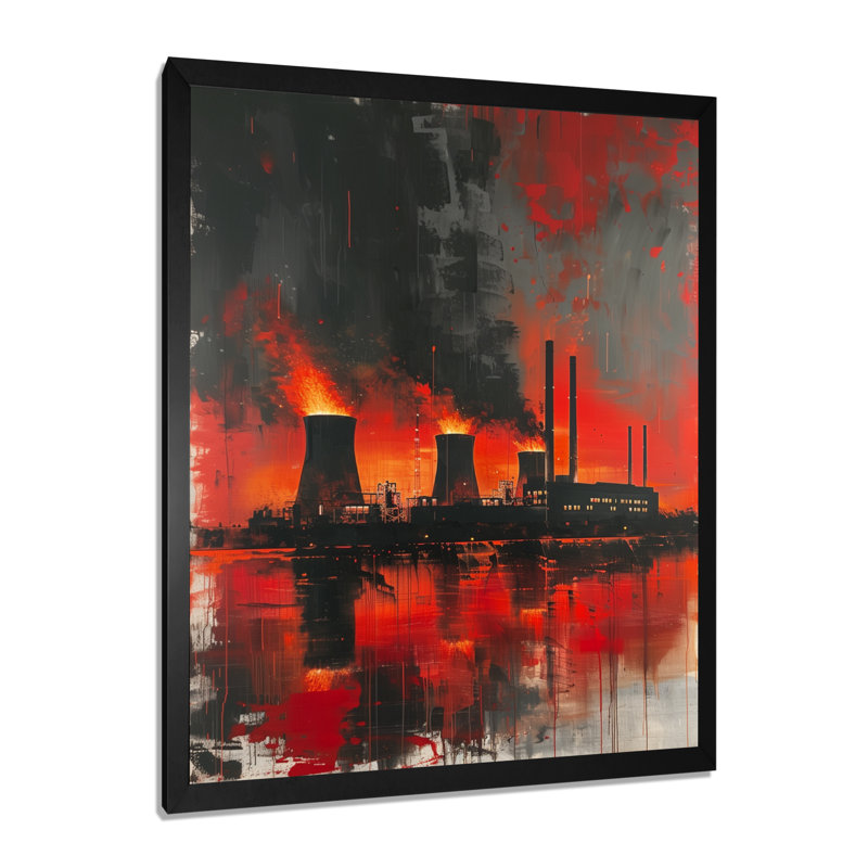 «Red Power Industrial Power Plant II» par Red Red, Cadre simple noir, H 12 po x l 20 po