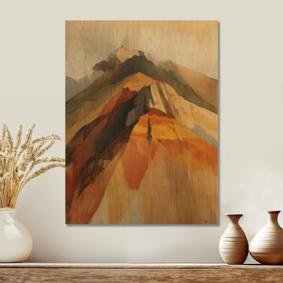 «Colors of Rainbow Mountain I» - Décoration murale en bois naturel