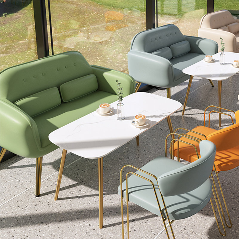 Banc de dessert léger de luxe simple café, Vert clair