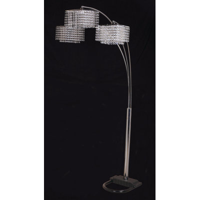 84" 3-Shade Crystal-Inspired Arch Floor Lamp – Luxurious Lighting for Any Room