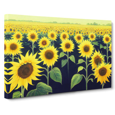 Masterful Sunflower Field - Wrapped Canvas