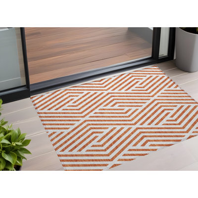 Tapis intérieur / extérieur lavable géométrique 3 pi x 5 pi HomeRoots
