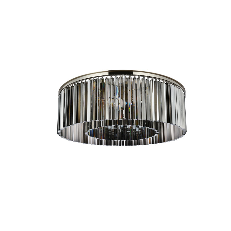 Dahlonega Flush Mount, Silver Shade (Grey), Polished Nickel