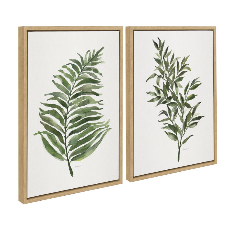 «Green Fern and Ruscus» par Patricia Shaw, ensemble d'art mural sur toile encadrée