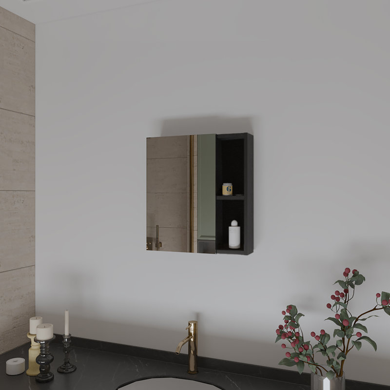 Alenda 17.7mm W 19.6mm H Wall Mounted Required Medicine Cabinet Mirror