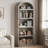Bookcase Arched Bookshelf 71.65In Tall Bookcase Farmhouse Display Storage Rack-752637356