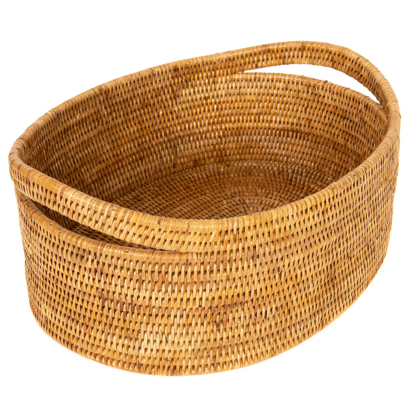 Panier en rotin Helmsford, Brun miel