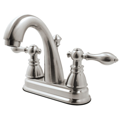 Robinet de salle de bain central à 4 poignées à 3 trous à fixation sur le comptoir avec laiton escamotable Kingston